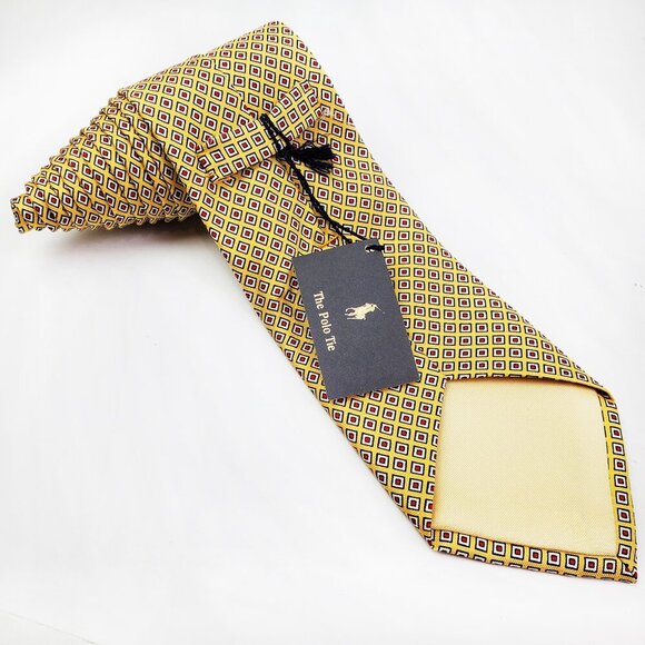 Polo Ralph Lauren Vintage Neck Tie Silk Italy Geometric Men's 56" NWT - Picture 2 of 11